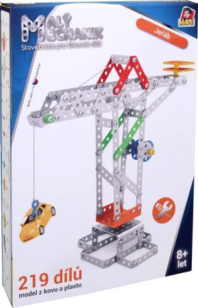 MALÝ MECHANIK Jeřáb 219 dílků kovová (stavebnice) typu Merkur