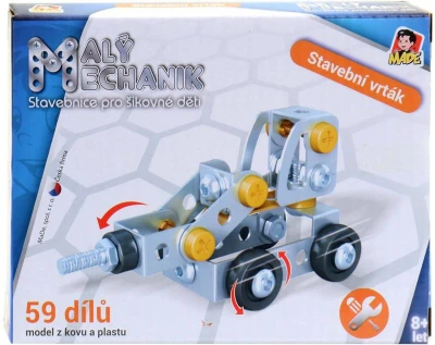 MALÝ MECHANIK Stavební technika 6 druhů kov (stavebnice) typu Merkur