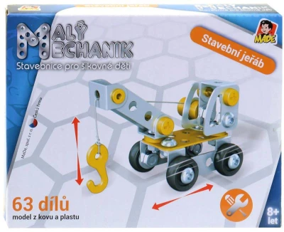 MALÝ MECHANIK Stavební technika 6 druhů kov (stavebnice) typu Merkur