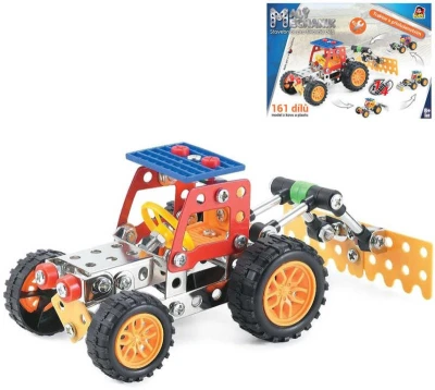 MALÝ MECHANIK Traktor 161 dílků 4v1 druhy kovová (stavebnice) typu Merkur