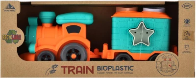 Mašinka s vagónkem baby vkládačka vláček se 4 vkládacími tvary bio plast
