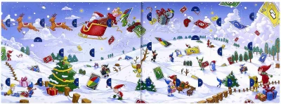 Mattel Adventní kalendář rozkládací hra UNO karty s doplňky