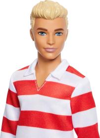 Mattel BRB Barbie Fashionistas panák Ken červenobílé pruhované triko
