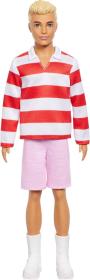 Mattel BRB Barbie Fashionistas panák Ken červenobílé pruhované triko