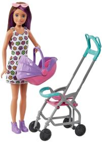 Mattel BRB Barbie panenka chůva herní set s kočárkem a doplňky