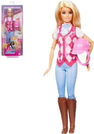 Mattel BRB Bábika Barbie jazdkyňa Malibu set s prilbou Mattel BRB Bábika Barbie jazdkyňa Malibu set s prilbou