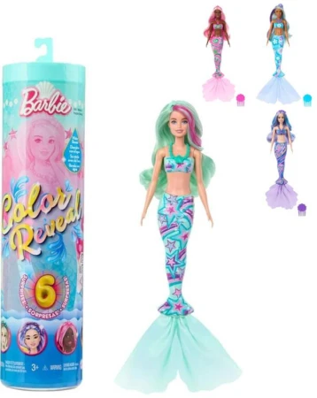 Mattel BRB Bábika Barbie morská víla Color Reveal 6 prekvapení Mattel BRB Bábika Barbie morská víla Color Reveal 6 prekvapení