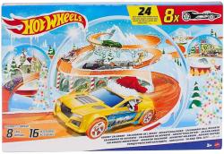 Mattel HOT WHEELS Adventní kalendář s autíčky a doplňky 24 okének