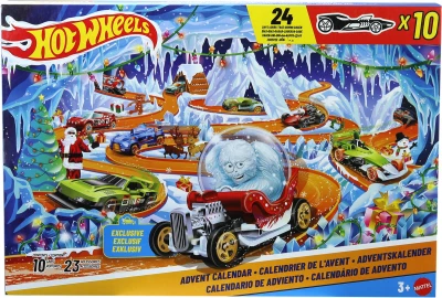Mattel HOT WHEELS Adventní kalendář rozkládací autíčka s doplňky