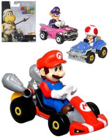 Mattel HOT WHEELS Auto Super Mario Kart s postavičkou 6 druhů kov