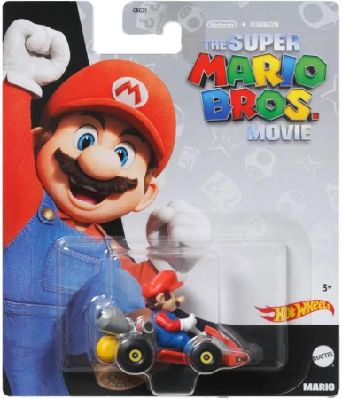 Mattel HOT WHEELS Auto Super Mario Kart s postavičkou 4 druhy kov