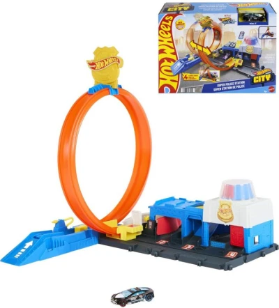Mattel HOT WHEELS City super policejní stanice herní set s autíčkem Mattel HOT WHEELS City super policejní stanice herní set s autíčkem