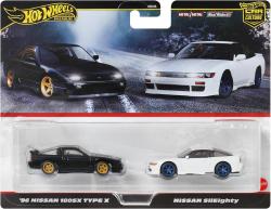 Mattel HOT WHEELS Prémiový angličák set 2 auta Nissan kov
