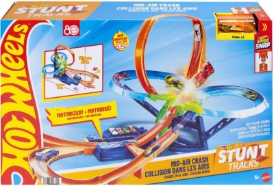 Mattel HOT WHEELS Stunt Tracks srážka ve vzduchu set s autíčkem