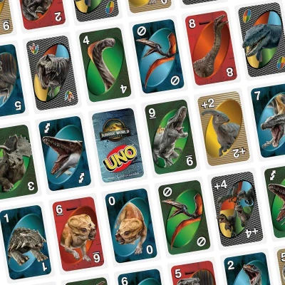 Mattel HRA Uno karty Jurský svět: Znovuzrození (společenská hra)