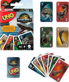 Mattel HRA Uno karty Jurský svět: Znovuzrození (společenská hra)