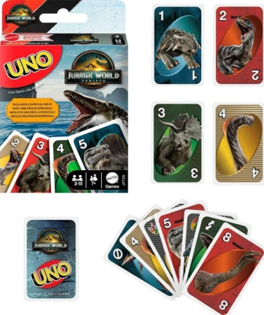 Mattel HRA Uno karty Jurský svět: Znovuzrození (společenská hra)