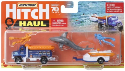 Mattel Matchbox Hitch Haul auto přepravní s přívěsem a doplňky 8 druhů