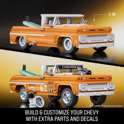 Mattel Mega Hot Wheels prémiová edice auto Chevy 858 dílků stavebnice