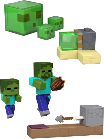 Mattel MINECRAFT Akční figurky plastový set s herními doplňky 2 druhy