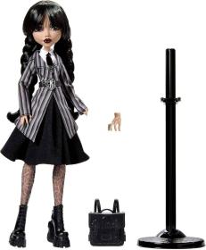 Mattel MONSTER HIGH Panenka Wednesday Addams se stojánkem