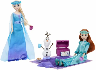 Mattel Panenka Anna a Elsa set pyžamová party Ledové království (Frozen)