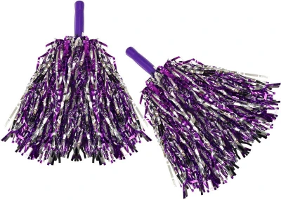 Mávátko party pom pom (pompon) třásně fialovo-stříbrné set 2ks na fandění