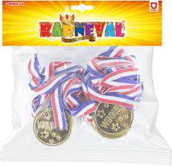 Medaile dětská zlatá trikolora set 6ks v sáčku plast