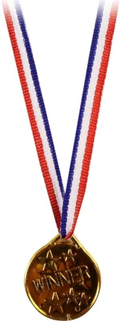 Medaile dětská zlatá trikolora set 6ks v sáčku plast