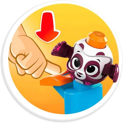 Mega Bloks Velká skluzavka baby stavebnice Peek A Blocks set 13 dílků + zvířátko