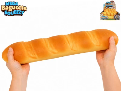 Mega squeeze bageta strečová XL jumbo antistresové mačkací pečivo