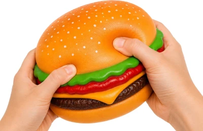 Mega squeeze hamburger strečový jumbo antistresové mačkací jídlo