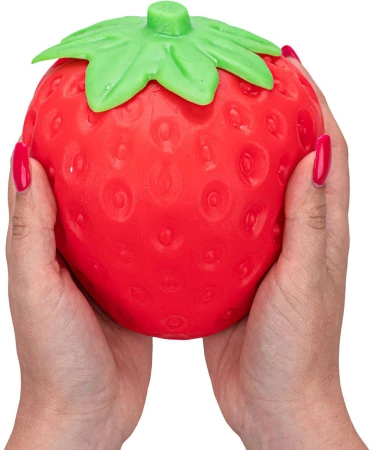 Mega squeeze jahoda strečová jumbo antistresové mačkací ovoce