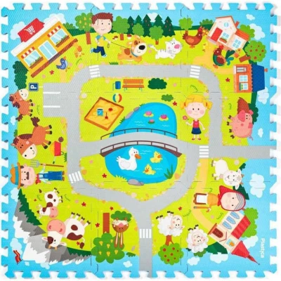 Měkké bloky Vesnice 9ks pěnový koberec baby puzzle podložka na zem Měkké bloky Vesnice 9ks pěnový koberec baby puzzle podložka na zem