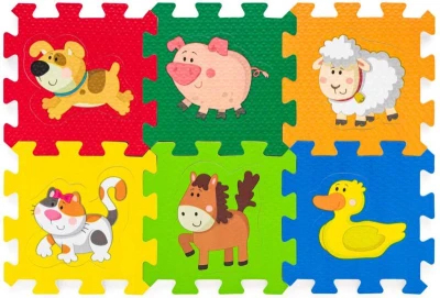 Měkké bloky Zvířátka 6ks pěnový koberec baby vkládací puzzle podložka na zem Zvířátka na farmě Měkké bloky Zvířátka 6ks pěnový koberec baby vkládací puzzle podložka na zem Zvířátka na farmě