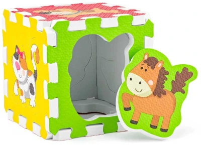Mäkké bloky Zvieratká 6ks penový koberec baby vkladacie puzzle podložka na zem