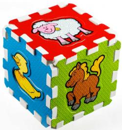 Měkké bloky Zvířátka 6ks pěnový koberec baby vkládací puzzle podložka na zem