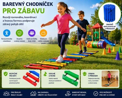 Merco Balanční chodníček koberec pro trénink rovnováhy set 4ks