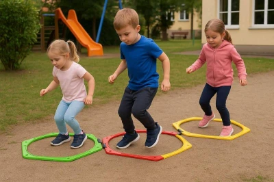 Merco Hra agility tvary spojovací sada kruhy šestihranné 6 dílků
