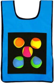 Merco Hra lepicí vesta na suchý zip modrá set s 5 soft míčky