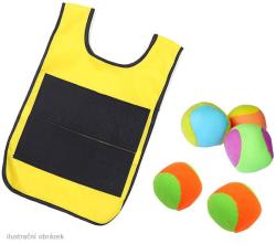 Merco Hra lepicí vesta na suchý zip modrá set s 5 soft míčky