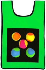 Merco Hra lepicí vesta na suchý zip zelená set s 5 soft míčky