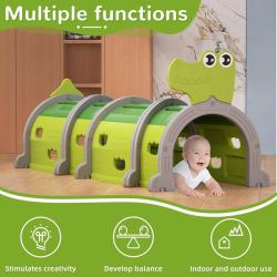 Merco Tunel prolézačka krokodýl s nášlapy 200x56x92cm set 4 díly plast