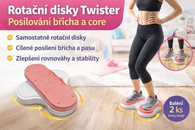 Merco Twist rotační disky růžové set 1 pár na fitness a rehabilitaci