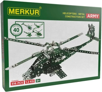 Merkur Helicopter set 516 dílků KOVOVÁ (stavebnice) Merkur Helicopter set 516 dílků KOVOVÁ (stavebnice)