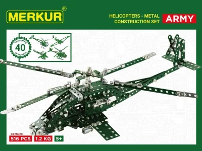 Merkur Helicopter set 516 dílků KOVOVÁ (stavebnice)