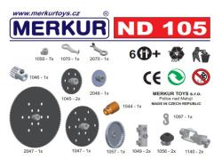 Merkur ND105 ozubená kola KOVOVÁ (stavebnice) Náhradní díl