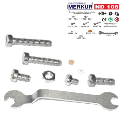 Merkur ND108 šroubky a matičky KOVOVÁ (stavebnice) Náhradní díl Merkur ND108 šroubky a matičky KOVOVÁ (stavebnice) Náhradní díl