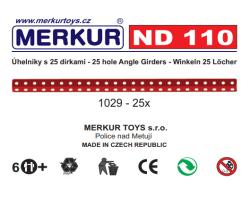 Merkur ND110 Úhelníky 25 dírek náhradní díl set 25ks KOVOVÁ (stavebnice)
