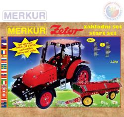 Merkur Zetor základní set traktor + vlek 646 dílků KOVOVÁ (stavebnice)